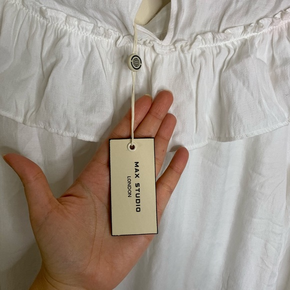 Max Studio long sleeve white  top sz Xs - Picture 5 of 8